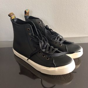 Inkkas Black Leather Hi-Tops